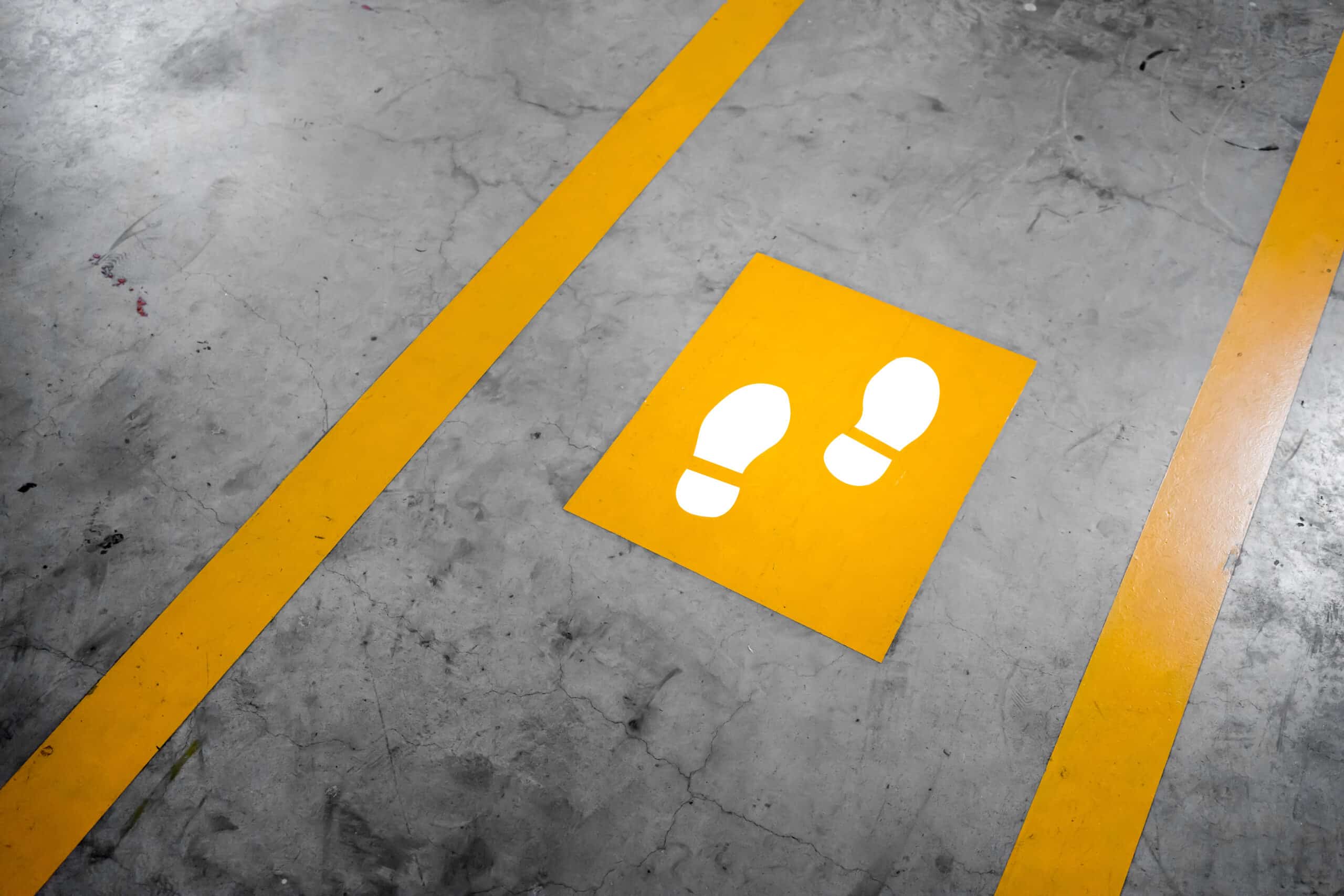 indoor walkway line marking