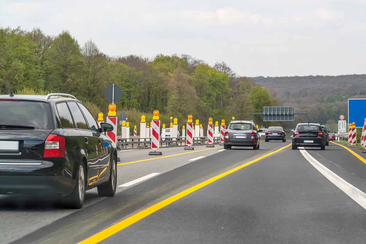 Temporary Construction Zone Markings